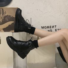 馬丁靴 女 百搭英倫鞋 秋冬加絨 女鞋 爆款 短靴子