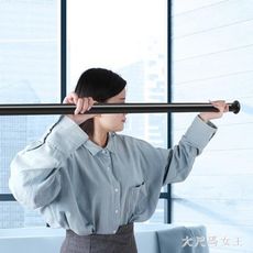 免釘可伸縮浴簾桿 免打孔安裝伸縮桿衛生間晾衣架收縮桿窗簾掛桿 BT13136- - 110-160c