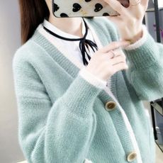 雪尼爾毛衣外套女裝秋2019新款韓版寬鬆網紅慵懶風水貂絨針織開衫-自然居家