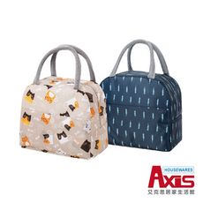 【AXIS 艾克思】印花鋁膜內層野餐保溫袋.便當袋(共二色)