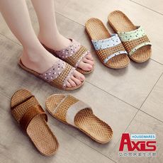【AXIS 艾克思】藤編網格拼布輕巧防滑室內拖鞋(男/女款)