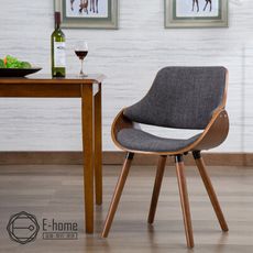 E-home Ingrid英格莉布面曲木餐椅 灰色