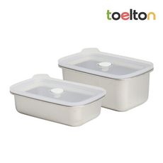 韓國Toelton不銹鋼長方形保鮮盒 2入組 (600ml+1000ml)