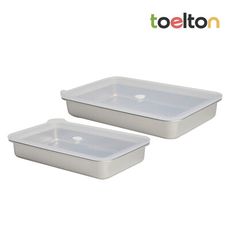 韓國Toelton不銹鋼長方形保鮮盒 2入組 (1600ml+2500ml)