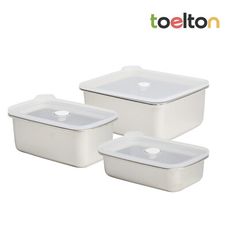 韓國Toelton不銹鋼長方形保鮮盒 3入組 (600ml+1000ml+2900ml)