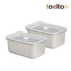 韓國Toelton不銹鋼長方形保鮮盒 2入組 (1000ml+1000ml)