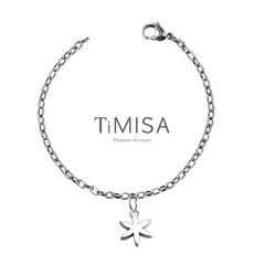 【TiMISA 純鈦飾品】花漾動感純鈦腳鍊(S)