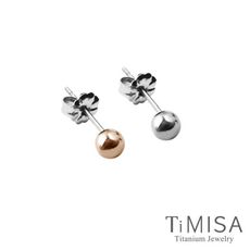 【TiMISA 純鈦飾品】極簡真我(4mm) 雙色可選 純鈦耳針一對