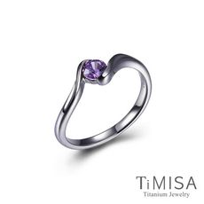 【TiMISA 純鈦飾品】美好時光 純鈦戒指(紫鑽)