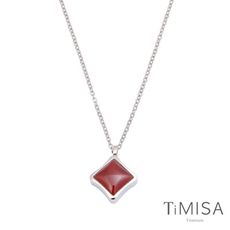 【TiMISA 純鈦飾品】紅瑪瑙-S 純鈦鍺項鍊(E)