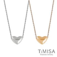 【TiMISA 純鈦飾品】鈦真心-穿洞版 純鈦(極細鎖骨)項鍊(B) (雙色可選)