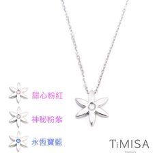 【TiMISA 純鈦飾品】花漾年華(M)-晶鑽版 純鈦項鍊(C) (四色可選)