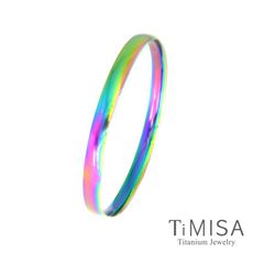 【TiMISA 純鈦飾品】純真-薄 純鈦手環(極光)