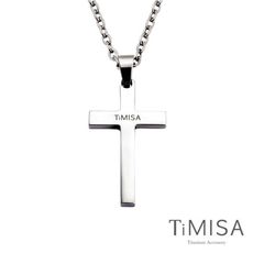 【TiMISA 純鈦飾品】簡約十字(L) 純鈦項鍊(H)