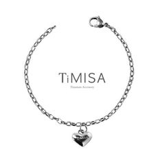 【TiMISA 純鈦飾品】鈦真心動感純鈦腳鍊(S)