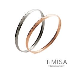 【TiMISA 純鈦飾品】格緻真愛-細版 純鈦手環(雙色可選)