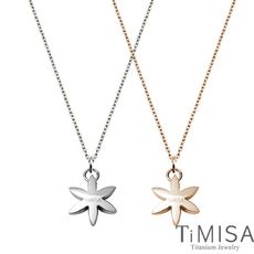 【TiMISA 純鈦飾品】花漾年華(M) 純鈦項鍊(E) (雙色可選)