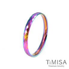 【TiMISA 純鈦飾品】格緻真愛-寬版 純鈦手環(極光)