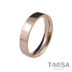 【TiMISA 純鈦飾品】簡約時尚-細版 純鈦戒指(玫瑰金)