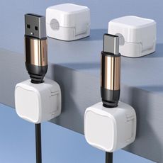 磁吸線材收納器 理線器 固定器 磁吸開口 無痕貼 適用充電線/家電插頭 不滑落/不傷線 (6入裝)