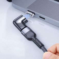 TYPE-C PD彎頭磁吸轉接頭/轉接器 MacBook/筆記型電腦/手機 支援120W