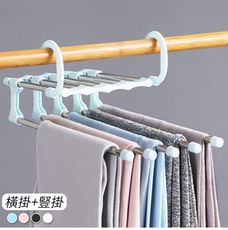 日系省空間5合1可伸縮折疊褲架/衣架