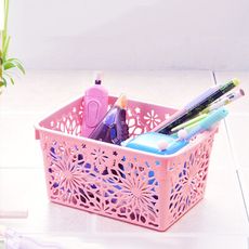 日系設計師款雕花鏤空文具化妝品收納盒