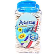 【A STAR】亮白螺旋五星棒桶裝1100g(三種尺寸)