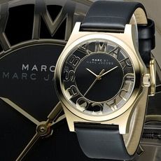 【MARC By Marc Jacobs】玩酷時尚透視錶-金框/黑(MBM1246)
