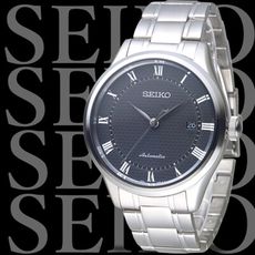 【SEIKO 精工】完美情人羅馬刻度24石自動機械錶-黑(SRP769K1)