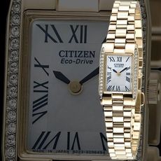 【CITIZEN Eco-Drive】名媛時尚晶鑽女錶-IP金(EX1032-59D)