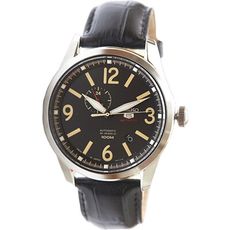 【SEIKO 精工】日製紳士5號24石自動機械男錶-黑(SSA297J1)