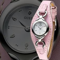 【GUESS】粉色心樂園時尚造型女錶-粉紅(60421L3)