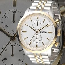 【FOSSIL】金色時尚計時男 保固二年