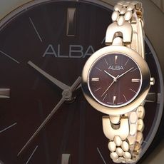 【ALBA】城市雅致時尚淑女錶-棕色珍珠母貝/玫瑰金(AH8326X1)