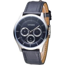 【CITIZEN】都會風格三眼時尚男錶-黑(AG8350-03E)/39mm