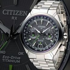 【CITIZEN Eco-Drive】王者萬年曆世界時間鈦金屬男錶-灰面(CC1086-50E)