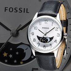 【FOSSIL】白晝時梭日相功能男錶-銀/黑(FS4846)