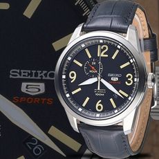 【SEIKO 精工】聖騎士5號24石自動機械男錶-黑(SSA297K1)