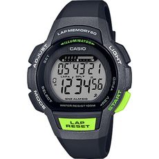 CASIO 運動跑步設計都會風尚數位女錶-灰X黑(LWS-1000H-1A)