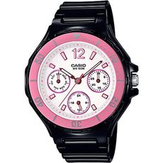 【CASIO 卡西歐】漂亮寶貝運動潛水風造型女錶-白X黑(LRW-250H-1A3)