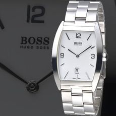 【HUGO BOSS】酒桶造型時尚簡易風男錶-白(IT38/2511)