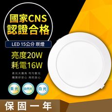 【含稅/爆亮】LED崁燈 20W亮度 16W耗電 附快速接頭 高光效窄邊設計 低耗電高流明 15公分
