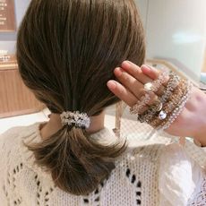 網紅水晶髮圈手鍊兩用發繩橡皮筋氣質女ins森系少女頭繩韓版髮飾