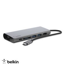 【Belkin】貝爾金 USB-C多媒體集線器 SD卡、USB-A、HDMI、乙太網路 台灣總代理