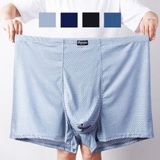 超大尺碼冰絲網孔透氣四角男內褲6XL-8XL