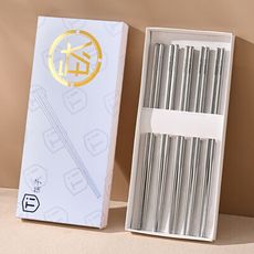 純鈦磨砂筷子5雙禮盒組