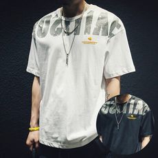 潮流英文印花圓領T恤 (M-4XL)