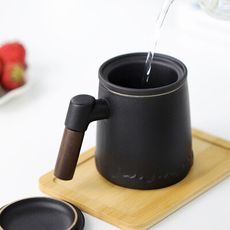 日式靜謐陶瓷茶水分離泡茶杯禮盒組