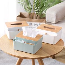 多功能日式簡約木紋蓋紙巾盒/衛生紙盒2色